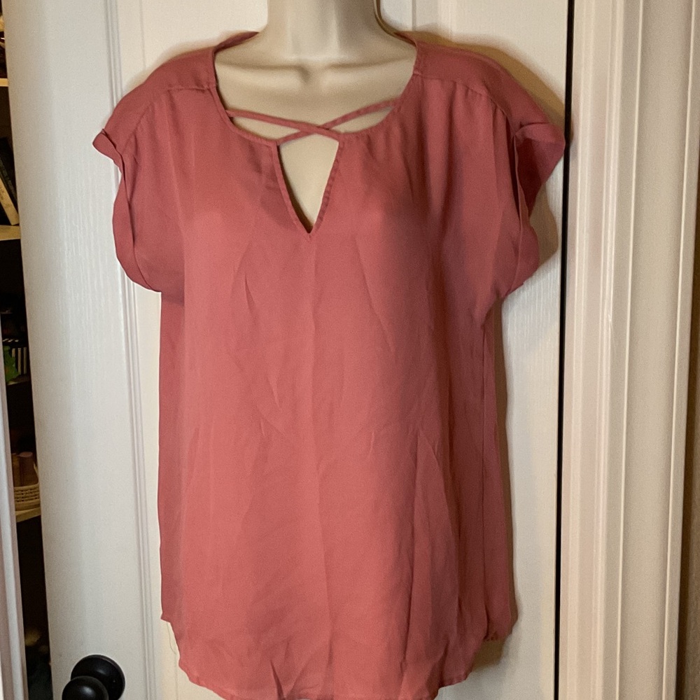 Rue21 Dusty Pink Crisscross Blouse